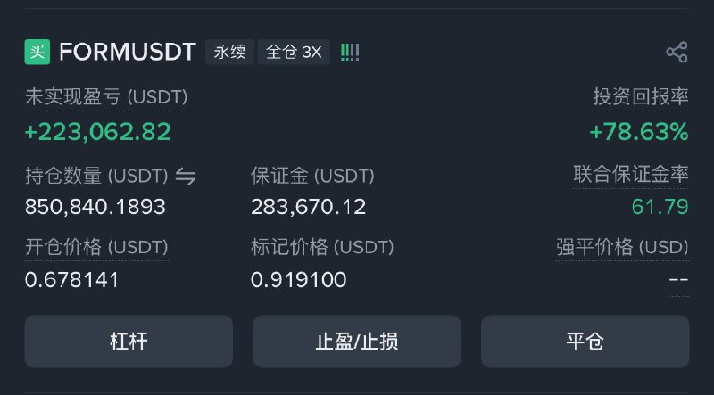 我还会拿好我的FORM 之前暴跌逾波时期就买好的 感觉被我买到铁底了