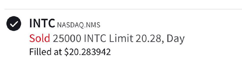 把4月份初抄底的那批Intel股票清仓了，一家公司如果在这么好的市场都表现的那么差，那么说明这家公司做的真的很差劲