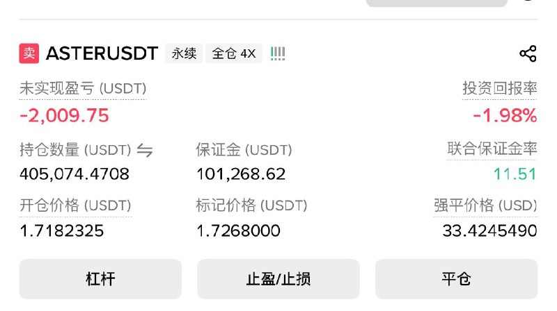 还有一个潜在的风险就是ASTER如果之后币价崩盘，那么预期的收益率会骤降